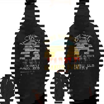 Best Buckin Grandpa Ever Hunting Deer Fathers Day Zip Up Hoodie Back Print | Mazezy