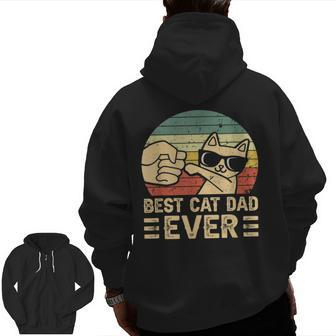 Best Cat Dad Ever Bump Fit Father's Day Daddy Dad Zip Up Hoodie Back Print | Mazezy