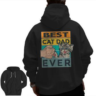 Best Cat Dad Ever Bump Cat Lover Zip Up Hoodie Back Print | Mazezy