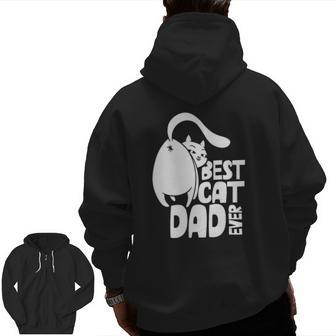Best Cat Dad Ever Father Papa Sayings Daddy Zip Up Hoodie Back Print | Mazezy AU