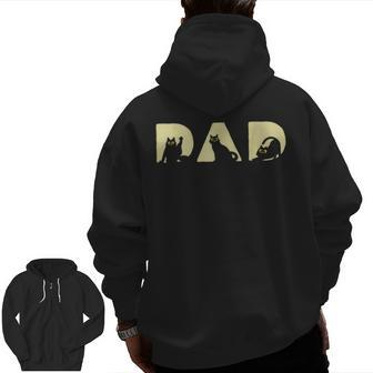 Best Cat Dad Ever Fathers Day Pet Kitten Cat Whisperer Zip Up Hoodie Back Print | Mazezy
