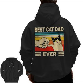 Best Cat Dad Ever Cat Daddy Father Day V2 Zip Up Hoodie Back Print | Mazezy