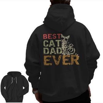 Best Cat Dad Ever Cat Daddy Lover Zip Up Hoodie Back Print | Mazezy