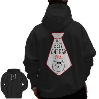 The Best Cat Dad Ever Cat Lover Zip Up Hoodie Back Print | Mazezy