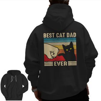 Best Cat Dad Ever Zip Up Hoodie Back Print | Mazezy