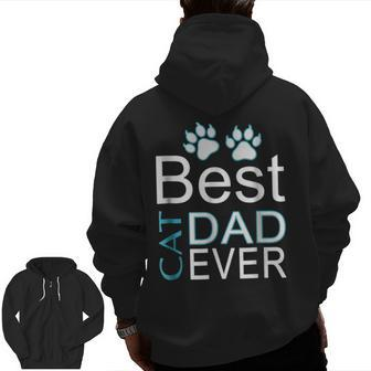 The Best Cat Dad Everfather's Day Zip Up Hoodie Back Print | Mazezy