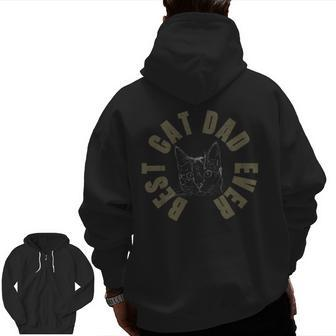 Best Cat Dad EverNice funny For Dad Zip Up Hoodie Back Print | Mazezy UK