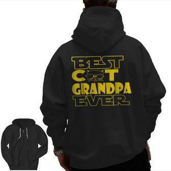 Best Cat Grandpa Ever Father Zip Up Hoodie Back Print | Mazezy