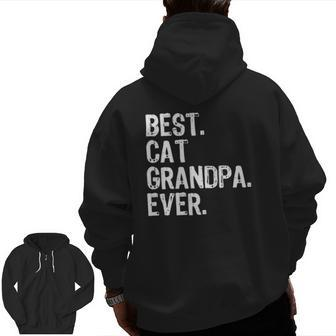 Best Cat Grandpa Ever Cool Father's Day Zip Up Hoodie Back Print | Mazezy