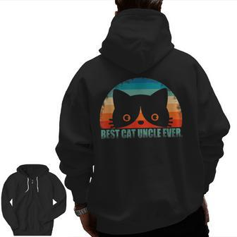 Best Cat Uncle Ever Cat Dad Father's Day Zip Up Hoodie Back Print | Mazezy UK