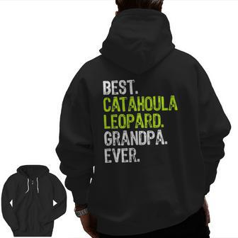 Best Catahoula Leopard Grandpa Ever Dog Lover Zip Up Hoodie Back Print | Mazezy