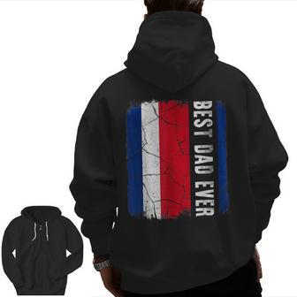 Best Costa Rican Dad Ever Costa Rica Daddy Father's Day Zip Up Hoodie Back Print | Mazezy UK