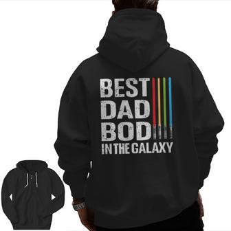 Best Dad Bod In Galaxy Fathers Day Zip Up Hoodie Back Print | Mazezy