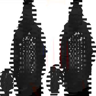 Best Dad Ever American Flag Us Air Fighter Fathers Day Zip Up Hoodie Back Print | Mazezy