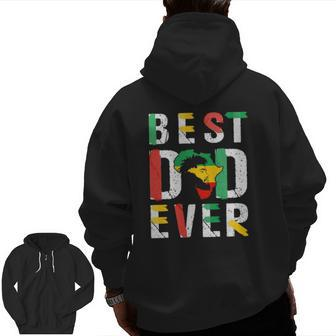 Best Dad Ever Juneteenth Flag Men Africa Map Freedom Day Zip Up Hoodie Back Print | Mazezy CA