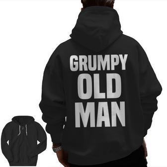 Best Dad Grumpy Old Man Humor Father's Day Zip Up Hoodie Back Print | Mazezy