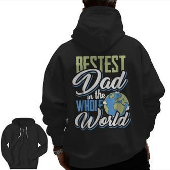 Best Dad In The Whole World Father's Day Zip Up Hoodie Back Print | Mazezy