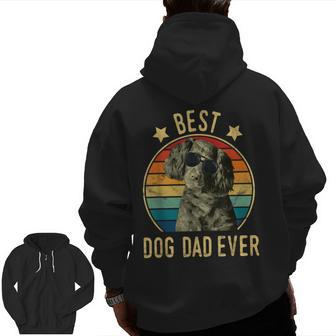 Best Dog Dad Ever Boykin Spaniel Father's Day Zip Up Hoodie Back Print | Mazezy