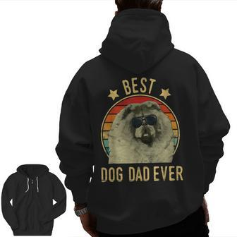 Best Dog Dad Ever Chow Chow Father's Day Zip Up Hoodie Back Print | Mazezy