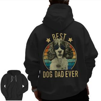 Best Dog Dad Ever English Springer Spaniel Fathers Day Zip Up Hoodie Back Print | Mazezy