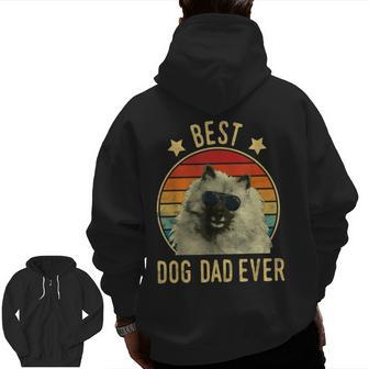 Best Dog Dad Ever Keeshond Father's Day Zip Up Hoodie Back Print | Mazezy