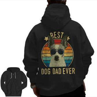 Best Dog Dad Ever Rat Terrier Father's Day Zip Up Hoodie Back Print | Mazezy