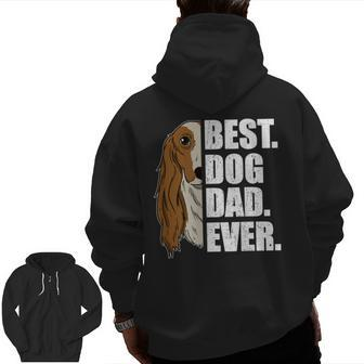 Best Dog Dad Ever Saluki Dad Father's Day Zip Up Hoodie Back Print | Mazezy