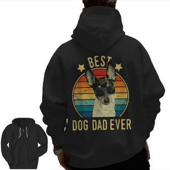 Best Dog Dad Ever Toy Fox Terrier Father's Day Zip Up Hoodie Back Print | Mazezy