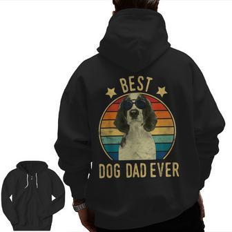 Best Dog Dad Ever Welsh Springer Spaniel Father's Day Zip Up Hoodie Back Print | Mazezy