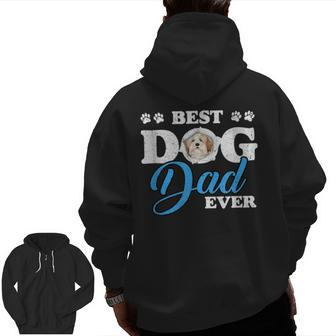 Best Dog Lhasa Aps Dad Ever Boxer Lovers Zip Up Hoodie Back Print | Mazezy