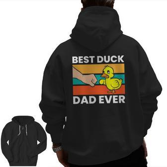 Best Duck Dad Ever Duck Papa Zip Up Hoodie Back Print | Mazezy