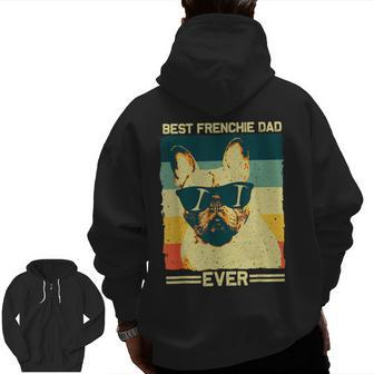 Best Frenchie Dad Men Father French Bulldog Lovers Zip Up Hoodie Back Print | Mazezy DE