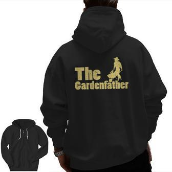 Best Gardening Father The Gardenfather Men Zip Up Hoodie Back Print | Mazezy