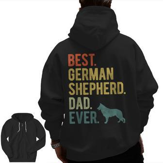 Best German Shepherd Dad Ever Dog Daddy Father's Day Zip Up Hoodie Back Print | Mazezy