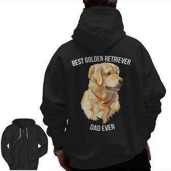 Best Golden Retriever Dad Ever Retriever Dog Mens Zip Up Hoodie Back Print | Mazezy