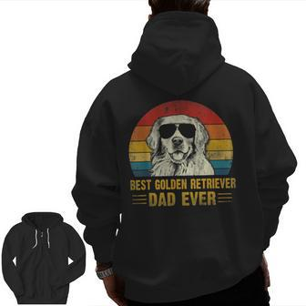 Best Golden Retriever Dad Ever Father's Day Zip Up Hoodie Back Print | Mazezy