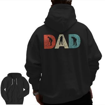 Best Golfer Dad Papa By Par Golf Player Father's Day Daddy Zip Up Hoodie Back Print | Mazezy