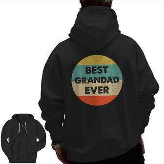 Best Grandad Ever Retro Grandpa Zip Up Hoodie Back Print | Mazezy