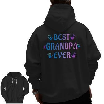 Best Grandpa Ever Grandfather Grandad Zip Up Hoodie Back Print | Mazezy