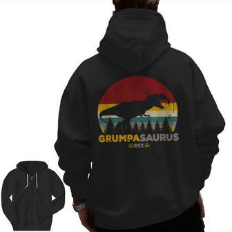 Best Grumpa Grandpa Grumpasaurus Ideal Grandpa Zip Up Hoodie Back Print | Mazezy UK
