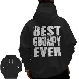 Best Grumpy Ever Papa Dad Father's Day Zip Up Hoodie Back Print | Mazezy