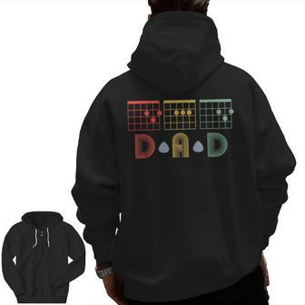 Best Guitar Dad Ever Chords Best Dad Guitar Father's Day Zip Up Hoodie Back Print | Mazezy