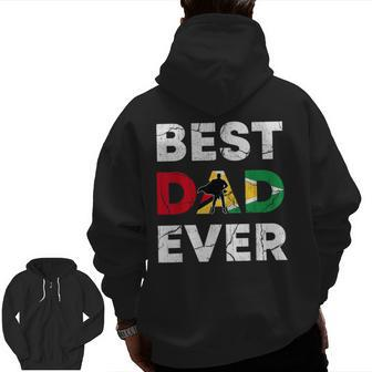 Best Guyanese Dad Ever Guyana Daddy Father's Day Zip Up Hoodie Back Print | Mazezy