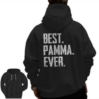 Best Pamma Ever Vintage Father Zip Up Hoodie Back Print | Mazezy