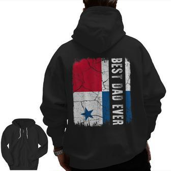 Best Panamanian Dad Ever Panama Daddy Father's Day Zip Up Hoodie Back Print | Mazezy AU