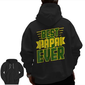 Best Papai Ever Awesome Brazilian Dad Brazil Zip Up Hoodie Back Print | Mazezy CA
