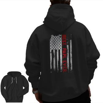 Best Papi Ever American Usa Flag Father’S Day For Papi Zip Up Hoodie Back Print | Mazezy