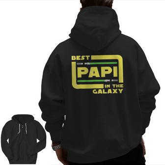 Best Papi In The Galaxy Father's Day Dads Zip Up Hoodie Back Print | Mazezy