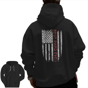 Best Papo Ever American Flag For Grandpa Zip Up Hoodie Back Print | Mazezy
