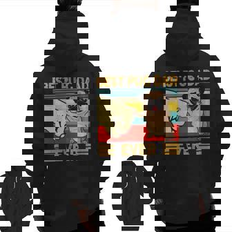 Best Pug Dad Ever Retro Vintage Fun Daddy Father's Day Zip Up Hoodie Back Print | Mazezy